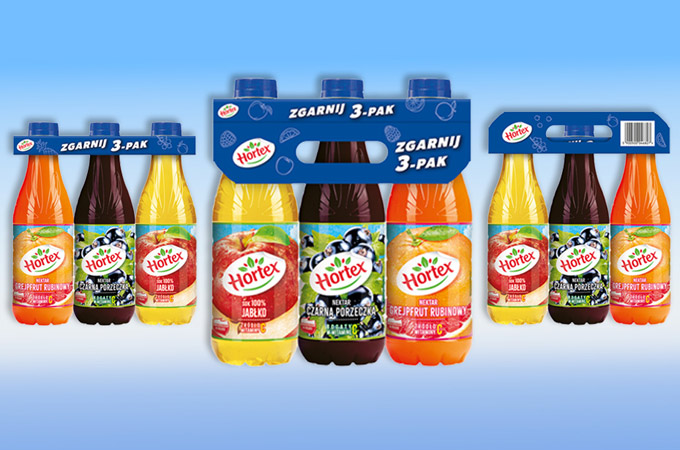 Creating a recyclable multipack packaging for Poland-based Hortex to support its beverage and juice line, designed to meet PPWR standards and major retail requirements.